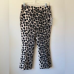 Zara Black and Cream Casual Leopard Print Bottoms